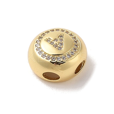 Rack Plating Brass & Cubic Zirconia Pendants KK-Z047-07G-A-RS-1