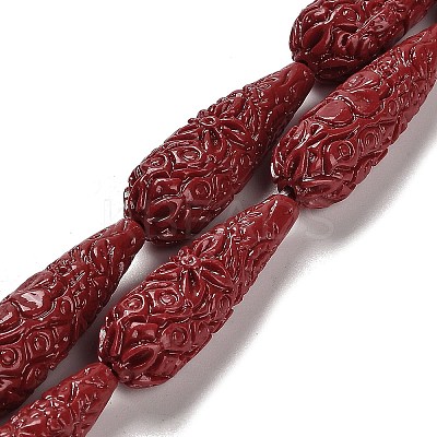 Synthetic Coral Carved Beads Strands CORA-C003-09A-02-1