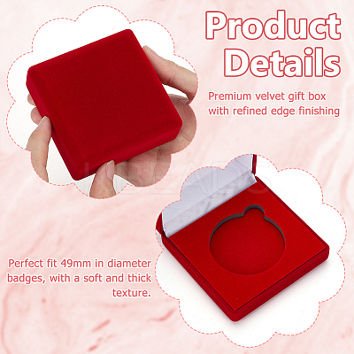 Square EVA Covered with Velveteen Commemorative Coin Storage Cases with Sponge Inside CON-WH0201-005C-1