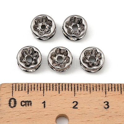 Brass Rhinestone Spacer Beads RB-A014-Z8mm-01B-NF-1