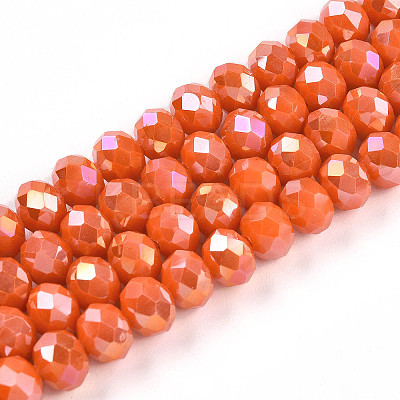 Electroplate Glass Beads Strands EGLA-A034-P8mm-B29-1