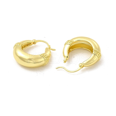 Brass Double Horn Hoop Earrings for Women EJEW-E273-05LG-1
