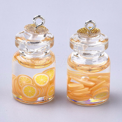 Glass Bottle Pendants X-GLAA-T001-04B-1