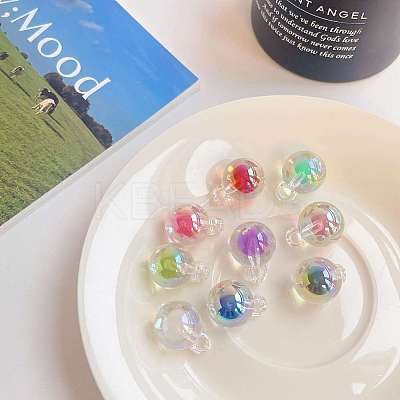UV Plating Rainbow Iridescent Acrylic Pendants OACR-I005-01-1