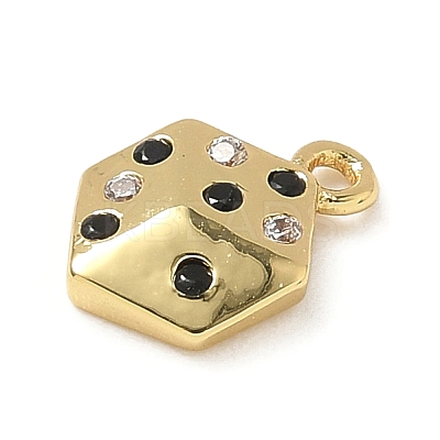 Brass Micro Pave Cubic Zirconia Charms KK-I276-39G-1