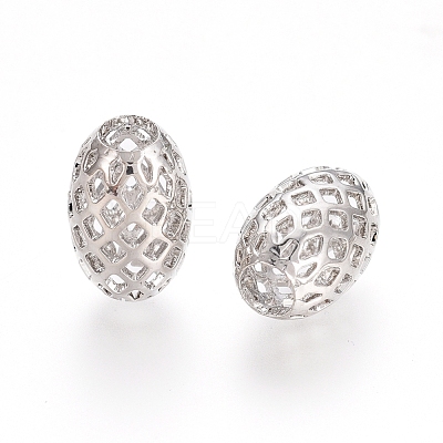 Rack Plating Brass Filigree Beads KK-D530-08P-1