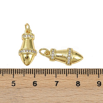 Brass Micro Pave Cubic Zirconia Pendants KK-I358-033G-1