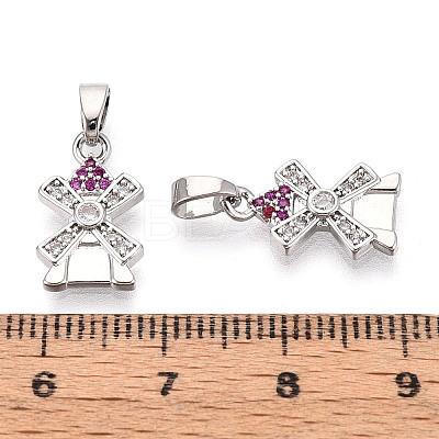 Brass Micro Pave Cubic Zirconia Pendants KK-N257-69P-1