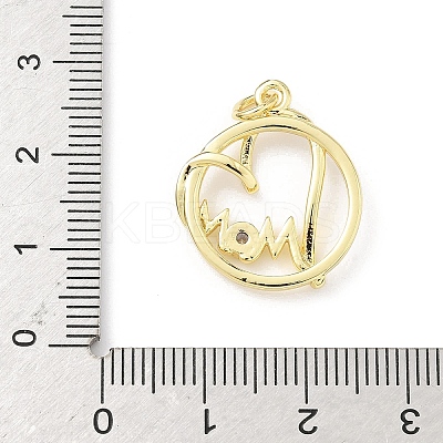 Brass Pave Clear Cubic Zirconia Pendants KK-B141-06G-1
