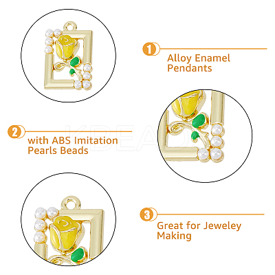 36Pcs 6 Styles Rack Plating Alloy Enamel Pendants FIND-DC0002-91-1