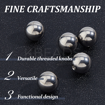 5Pcs 304 Stainless Steel Round Cord End Caps STAS-FH0002-40A-1