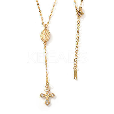 Vintage 306 Stainless Steel Crystal Rhinestone Rosary Bead Necklaces BS0386-1