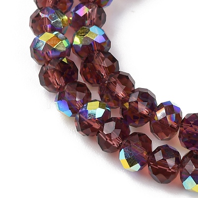 Electroplate Transparent Glass Beads Strands EGLA-A046-01A-14-1
