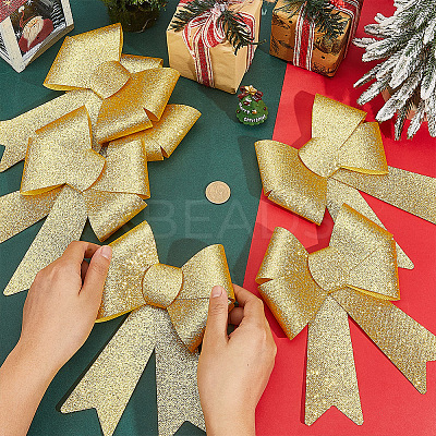 Christmas PVC Glitter Bowknot AJEW-SP0003-72A-02-1