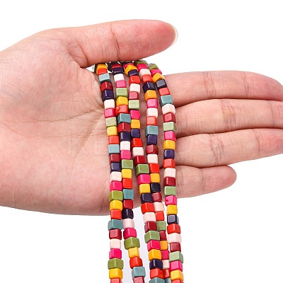 Synthetic Turquoise Beads Strands X-TURQ-G108-4x4mm-12-1