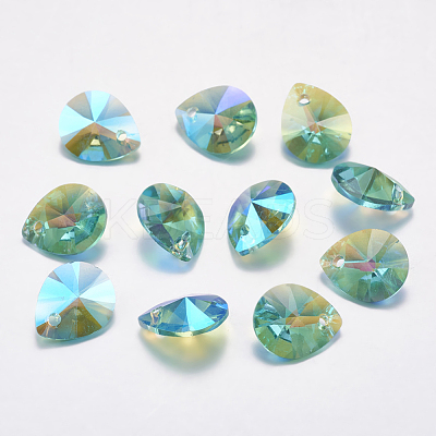 Faceted Glass Rhinestone Pendants RGLA-F053-E-202PS-1