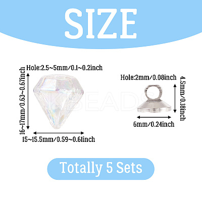 DIY Diamond Glass Bottles Pendants Making Kits DIY-TA0012-40B-1