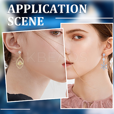 12Pcs 2 Color Brass Pave Clear Cubic Zirconia Cone Stud Earring Findings DIY-CN0002-78-1