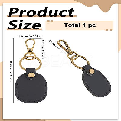 1Pc Oval PU Leather Holder Pendant Decoration AJEW-LP0008-30D-1