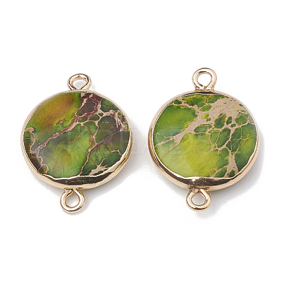 Electroplate Natural Regalite/Imperial Jasper/Sea Sediment Jasper Links connectors G-S329-020A-1