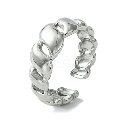 Non-Tarnish 304 Stainless Steel Open Cuff Ring RJEW-L110-030P-1