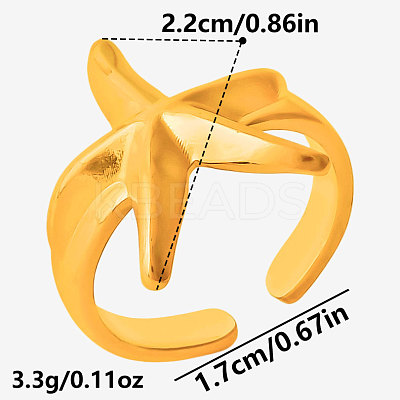 304 Stainless Steel Cuff Open Rings for Women MO3079-2-1