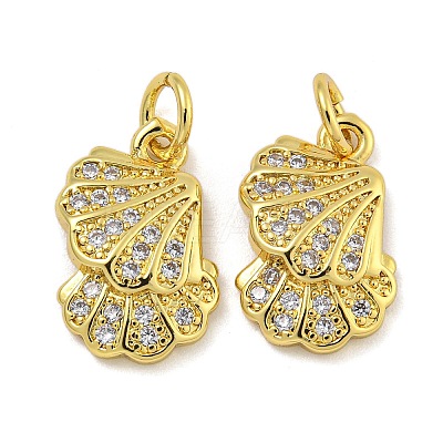 Rack Plating Brass Micro Pave Cubic Zirconia Pendants KK-I718-27G-03-1