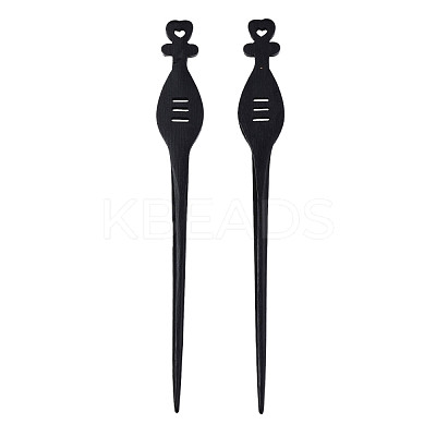 Vintage Schima Wood Hair Sticks Findings OHAR-N008-05-1