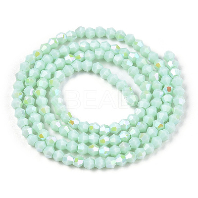Opaque Solid Color Electroplate Glass Beads Strands EGLA-A039-P2mm-L20-1