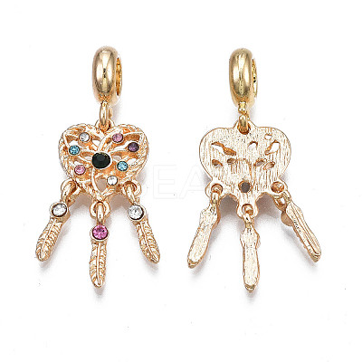 Rack Plating Alloy European Dangle Charms MPDL-N039-062LG-1