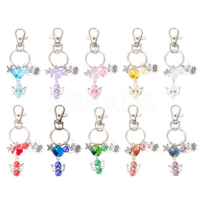 10Pcs Angel Alloy Keychains KEYC-TAC00046-1