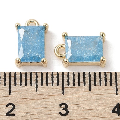 Brass Micro Pave Cubic Zirconia Charms KK-G491-31G-02-1