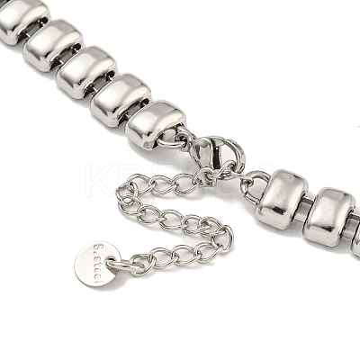 Non-Tarnish 304 Stainless Steel Rectangle Link Chain Necklaces NJEW-S431-02P-1