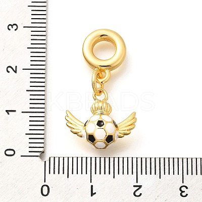 Brass Enamel Sport European Dangle Charms KK-U048-03G-02-1