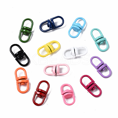 Spray Painted Alloy Double Eye Swivel Clasps PALLOY-YW0001-25-NR-1