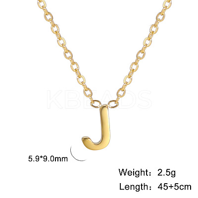 201 Stainless Steel Initial Pendant Necklaces FS-WG78A3B-10-1