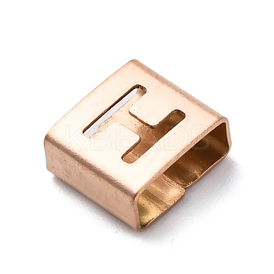 Ion Plating(IP) 304 Stainless Steel Square Slide Charms STAS-L132-04H-RG-1
