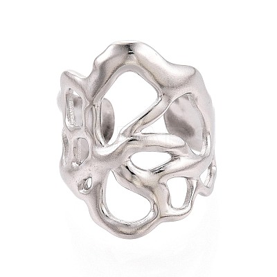 304 Stainless Steel Cuff Open Rings for Women RJEW-N052-19P-1
