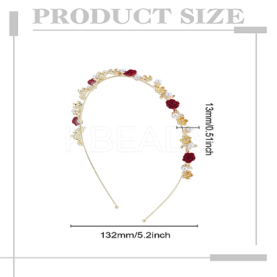 1Pc Zinc Alloy & ABS Plastic & Rhinestone Hair Bands for Women Girls PHAR-LP0003-004-1