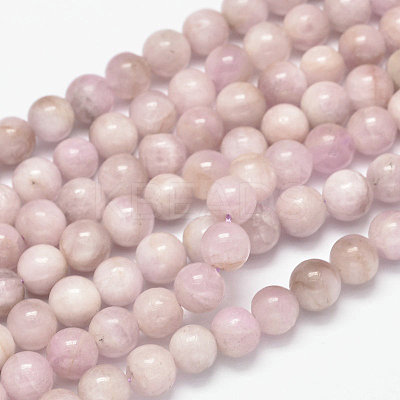 Round Natural Kunzite Beads Strands G-K068-28-10mm-1