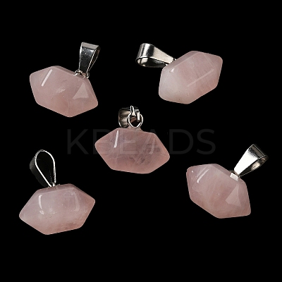 Natural Rose Quartz Pointed Pendants G-K335-03P-14-1