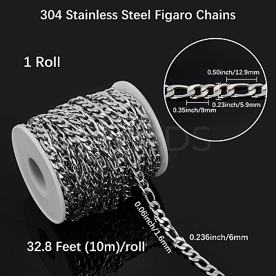 DIY Stainless Steel Figaro Chains Necklace/Bracelets Making Kits DIY-BBC0002-43-1