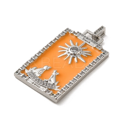Brass Micro Pave Cubic Zirconia Pendants with Enamel KK-H458-01P-08-1