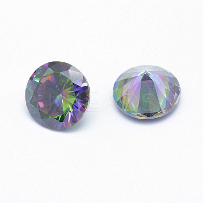 Cubic Zirconia Pointed Back Cabochons X-ZIRC-M002-5mm-010-1