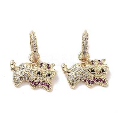 Real 18K Gold Plated Brass Dangle Hoop Earrings EJEW-L269-028G-01-1
