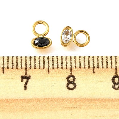 304 Stainless Steel Micro Pave Rhinestonea Pendants STAS-K263-79G-1