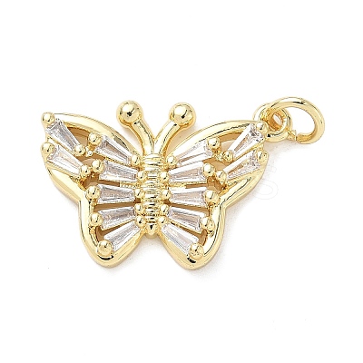Brass Micro Pave Cubic Zirconia Pendants KK-D357-33G-1