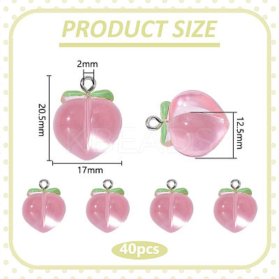 40Pcs Transparent Acrylic Pendants MACR-WR0001-05B-1