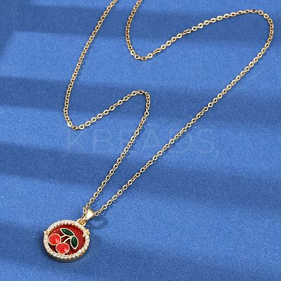 Brass Micro Pave Cubic Zirconia Pendant Neckalces for Women NJEW-C076-01B-G-1