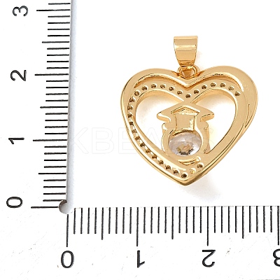 Brass Micro Pave Cubic Zirconia Pendants KK-CBA0009-10G-B-1